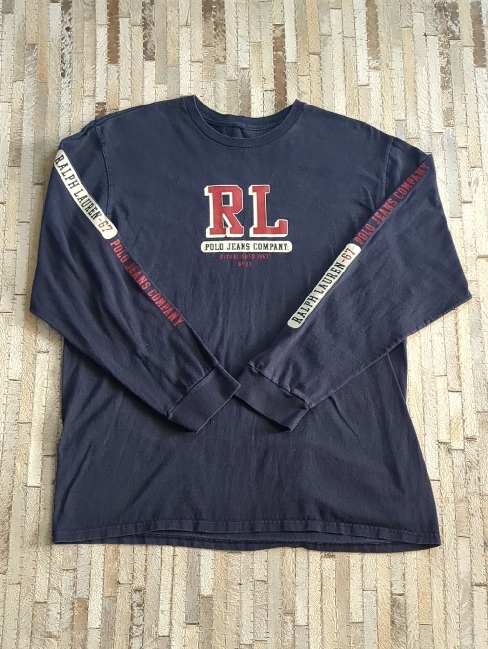 Ralph Lauren Polo Jeans Company Vintage Y2K Men's L Long Sleeve Navy Shirt